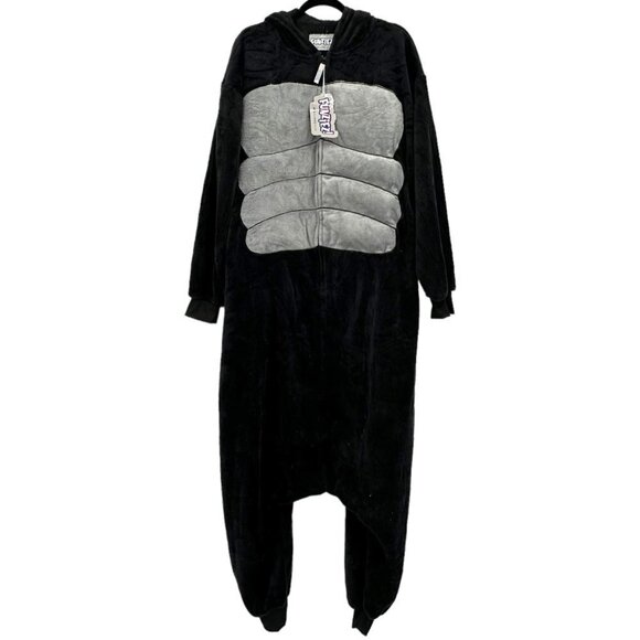 Silver Lilly Funziez Gorilla One Piece Zip Up Costume Size L Animal PJs - Picture 2 of 6